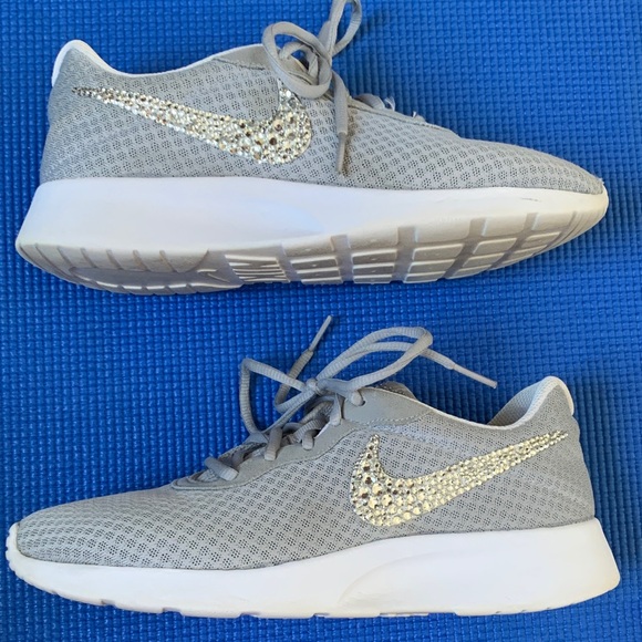 Nike Shoes - Nike Light Gray Sneakers with Sparkling Swoosh